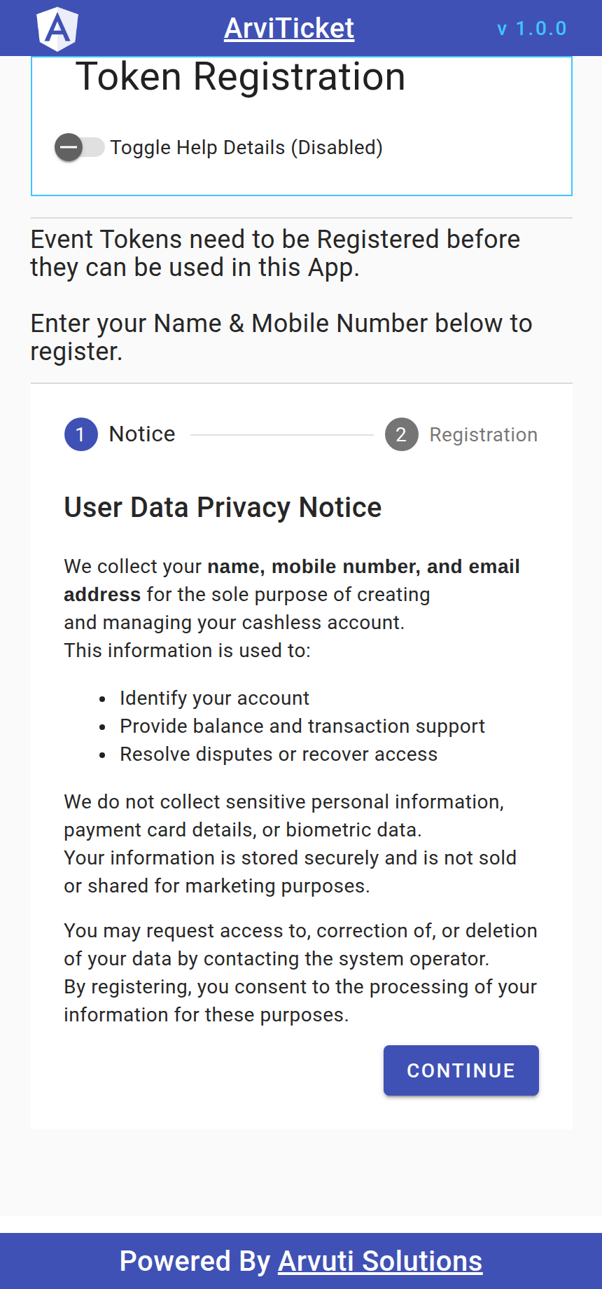 Token registration