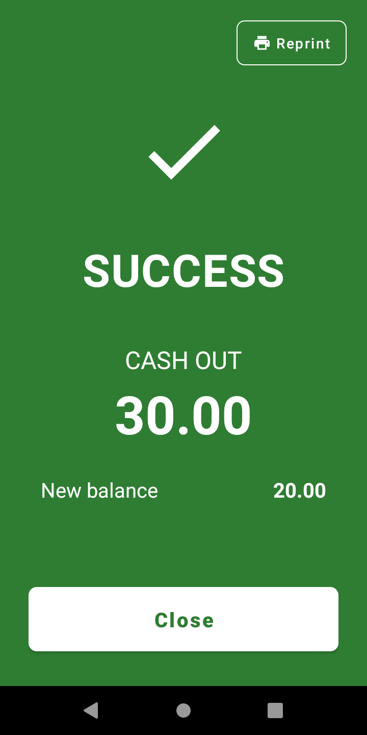 Cash out success
