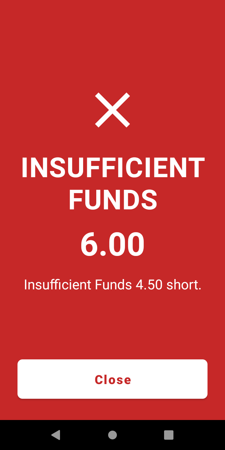 Insufficient funds on a sale