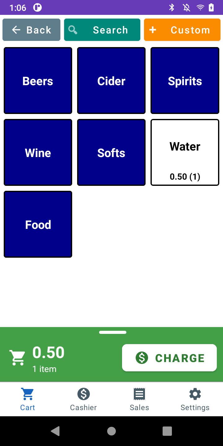 Cart tab