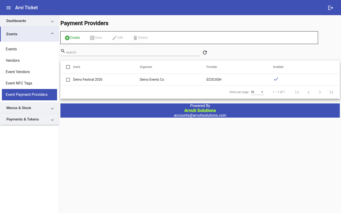 Event payment providers