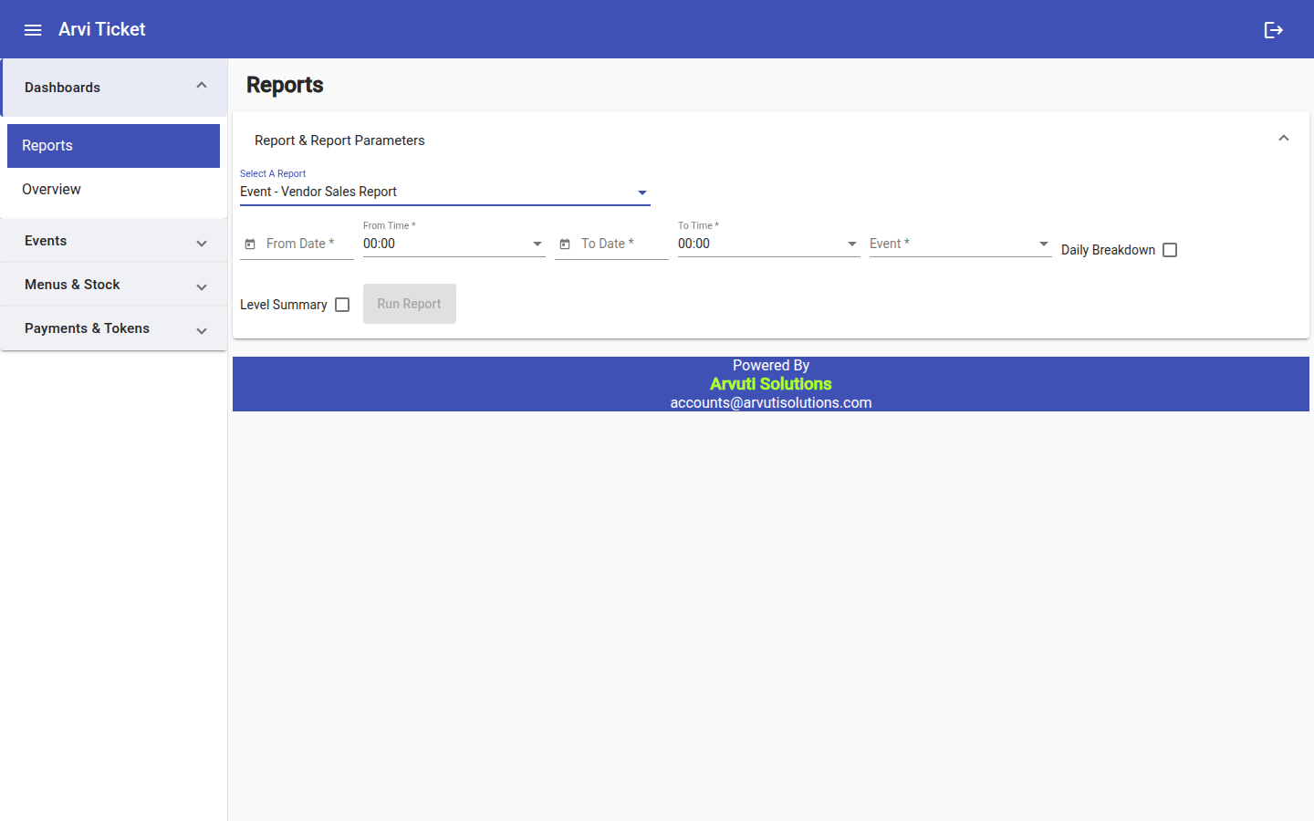 Report parameters